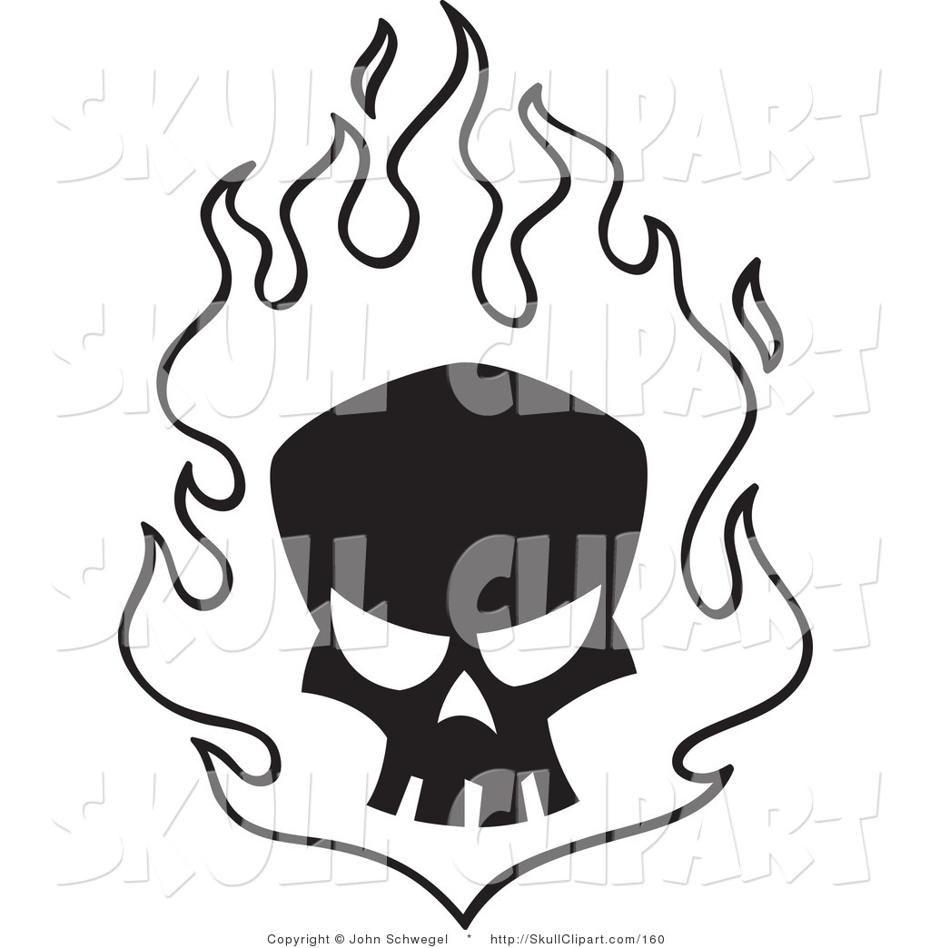 1024x1044 flaming skull clip art - Skull On Fire Drawing
