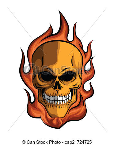 372x470 skull fire vector clip art royalty free skull fire clipart - Skull On Fire Drawing
