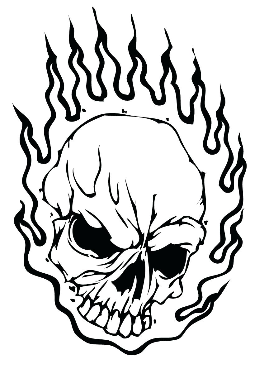 848x1200 flaming skull coloring pages evil skulls on fire - Skull On Fire Drawing