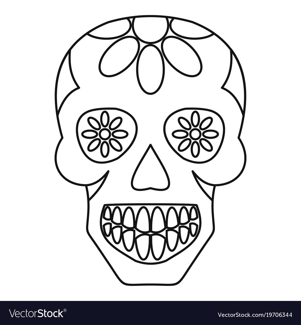 1000x1080 Skull Outline Ink Drawing Isolated In Skull - Skull Outline Drawing