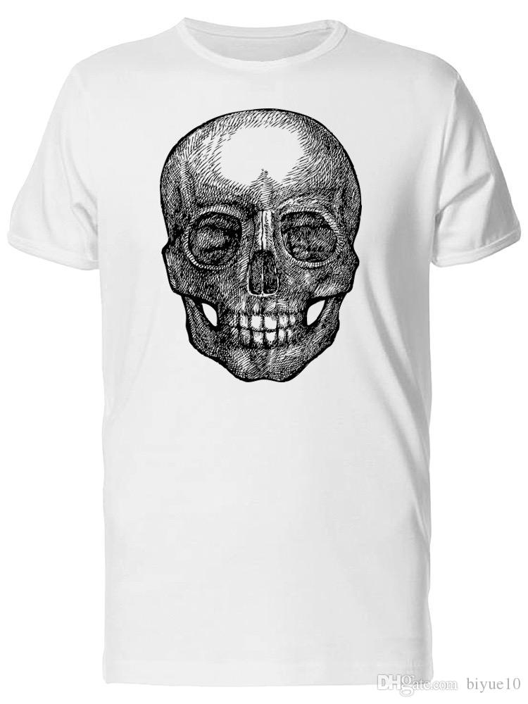 750x1000 Pencil Drawing Of A Human Skull Men's Tee Image - Skull Pencil Drawing