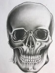 225x300 Art Skull Pencil Drawing Prints Ebay - Skull Pencil Drawing