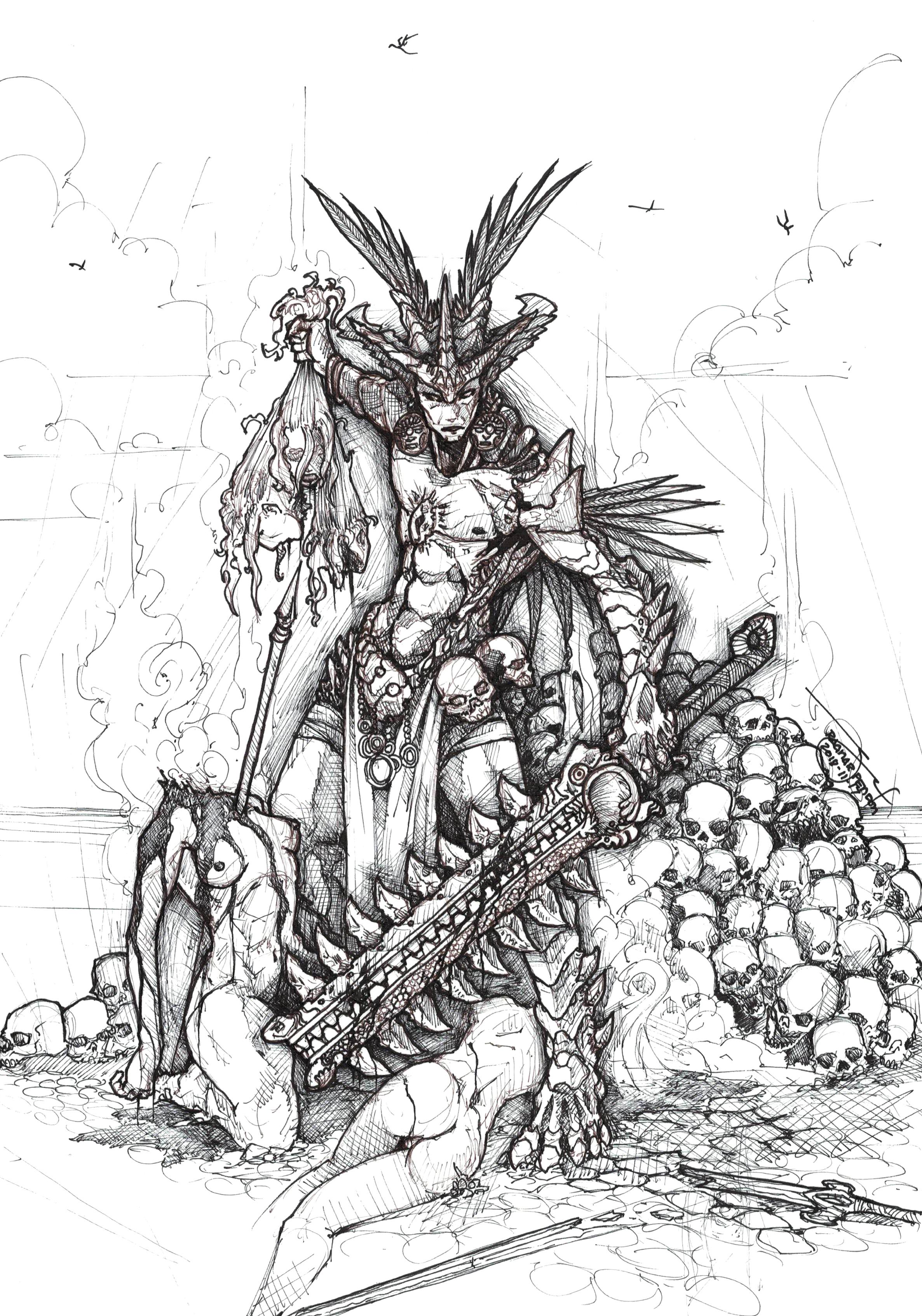 2373x3386 I Swear I'm Never Drawing Another Skull Pile Drawing - Skull Pile Drawing