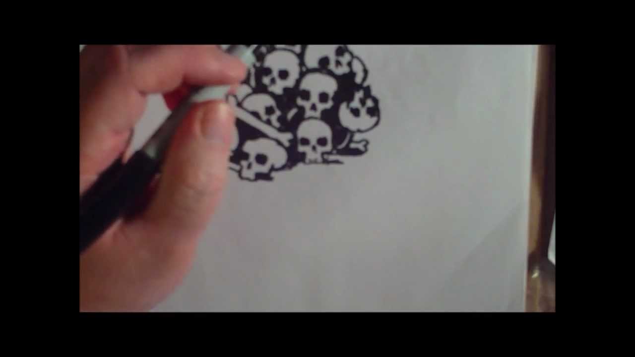 1280x720 Pile Of Skull Speed Drawing - Skull Pile Drawing
