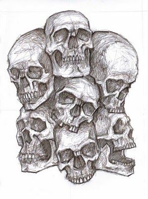 299x400 Pile Of Skulls - Skull Pile Drawing