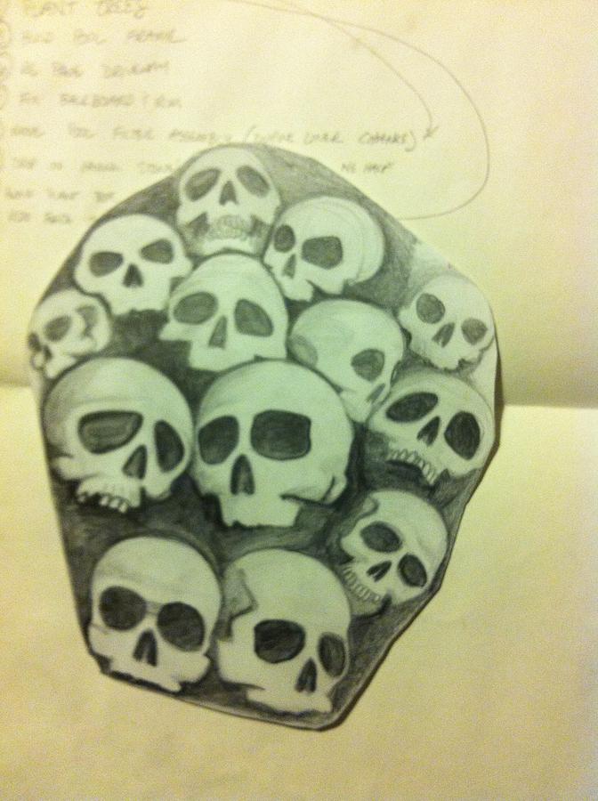 672x900 Skull Pile Forearm Drawing - Skull Pile Drawing