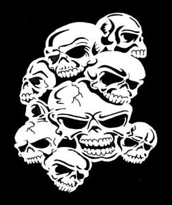 252x300 high detail airbrush stencil eight skull pile free uk postage ebay - Skull Pile Drawing