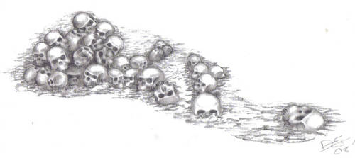 500x223 Another Pile O' Skulls - Skull Pile Drawing