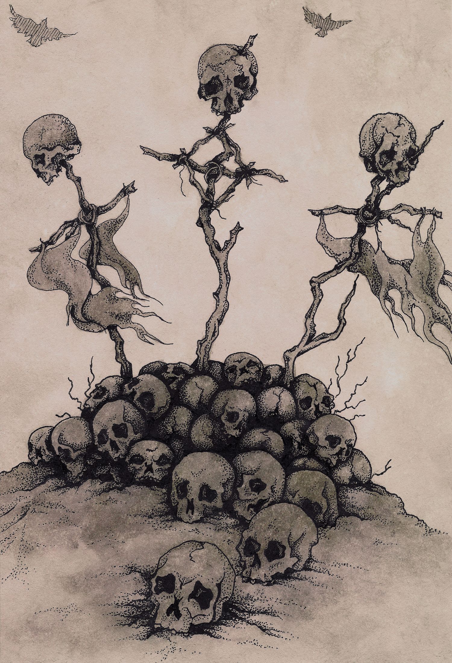 1500x2200 conquest - Skull Pile Drawing