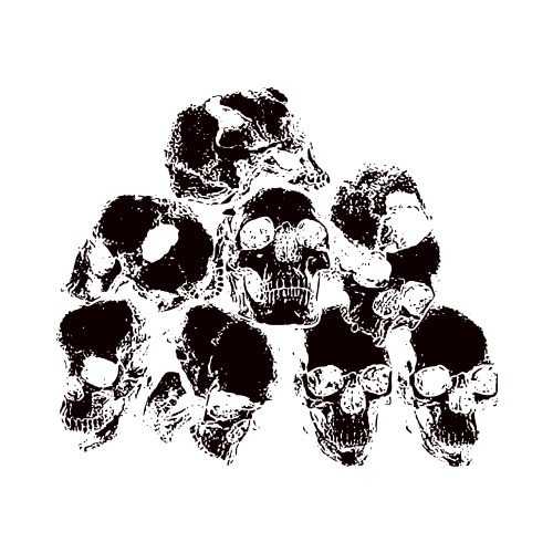 500x500 Graduation Clipart Black And White Beautiful Od Skull Pile Clip - Skull Pile Drawing