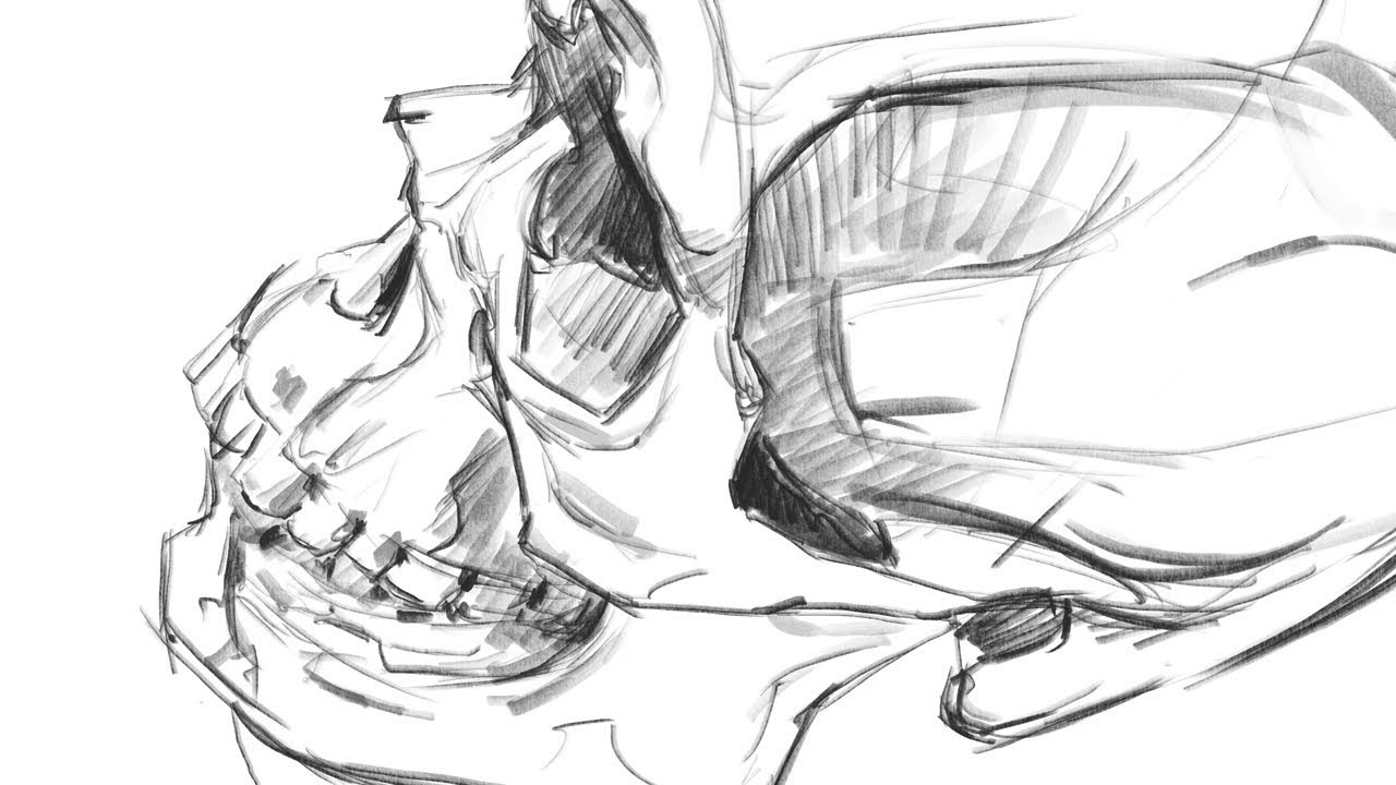 1280x720 Art Practice Drawing Skull Up Profile - Skull Profile Drawing