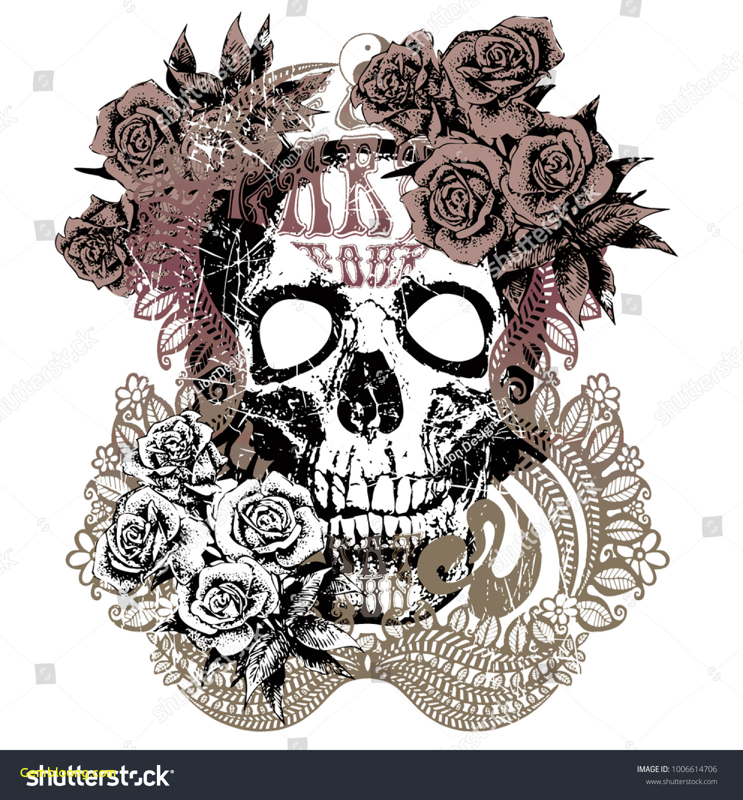 1487x1600 Skull And Rose Drawing Simple Skull Roses Stock Illustration - Skull Rose Drawing