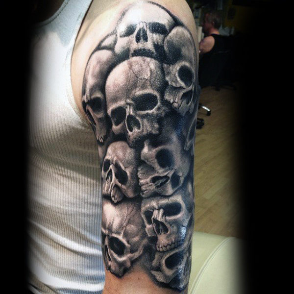 600x600 skull sleeve tattoos for men - Skull Sleeve Drawings
