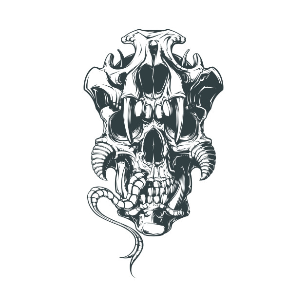 630x630 Snake Skull - Skull Snake Drawing