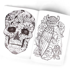 300x300 Tattoo Reference Book Pages Dragon Skull Snake Wolf Animal - Skull Snake Drawing
