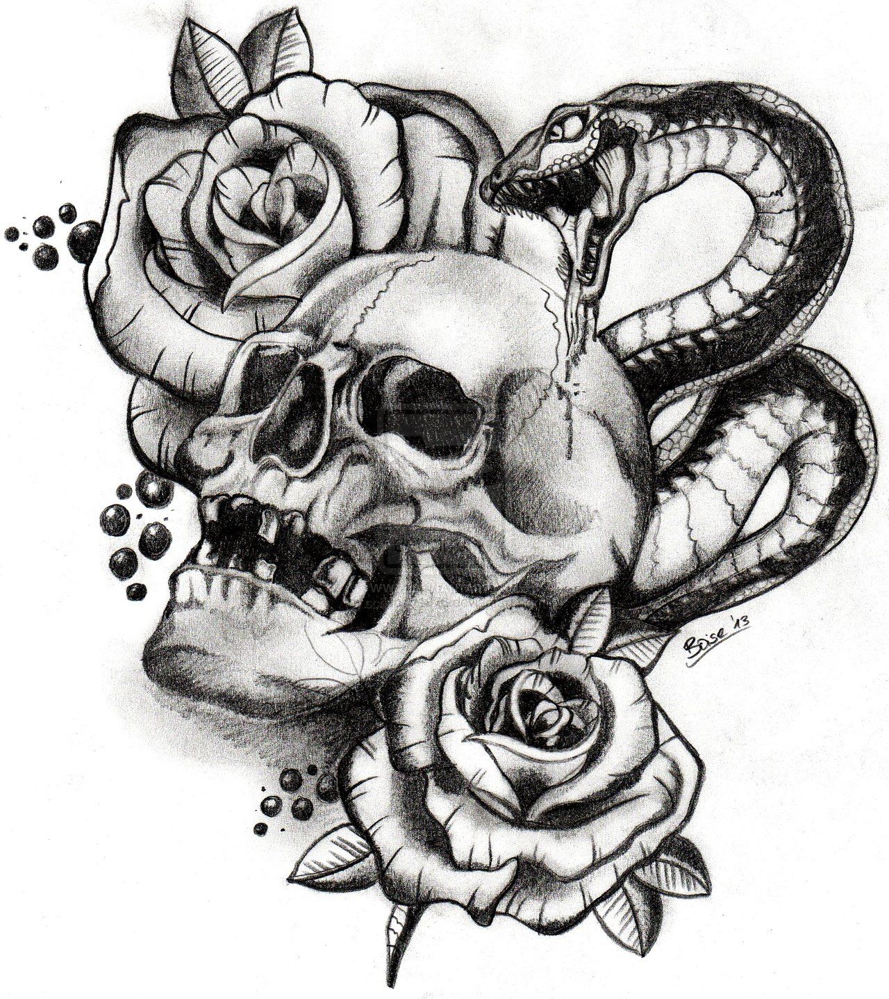 1280x1437 Evil Skull Drawings With Gun Skull And Snake - Skull Snake Drawing