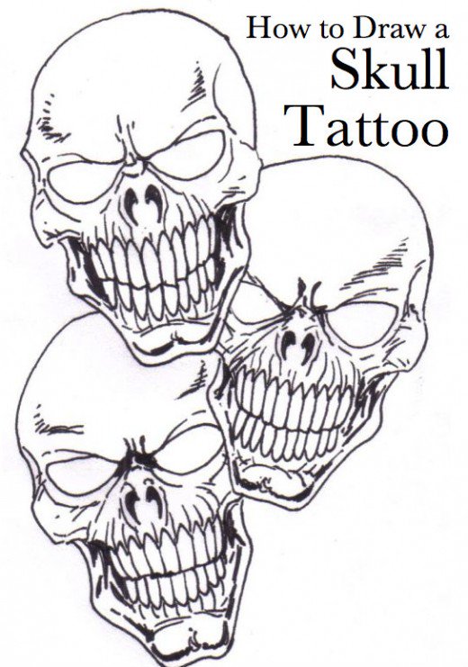 520x741 how to draw a skull tattoo hubpages - Skull Tattoo Drawings