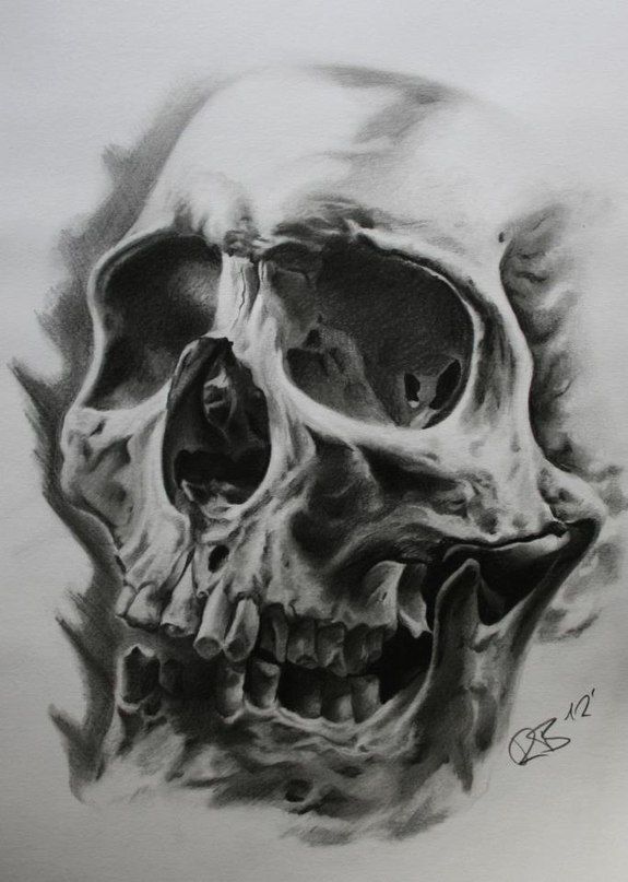 575x807 Skull Art In Skull - Skull Tattoo Drawings