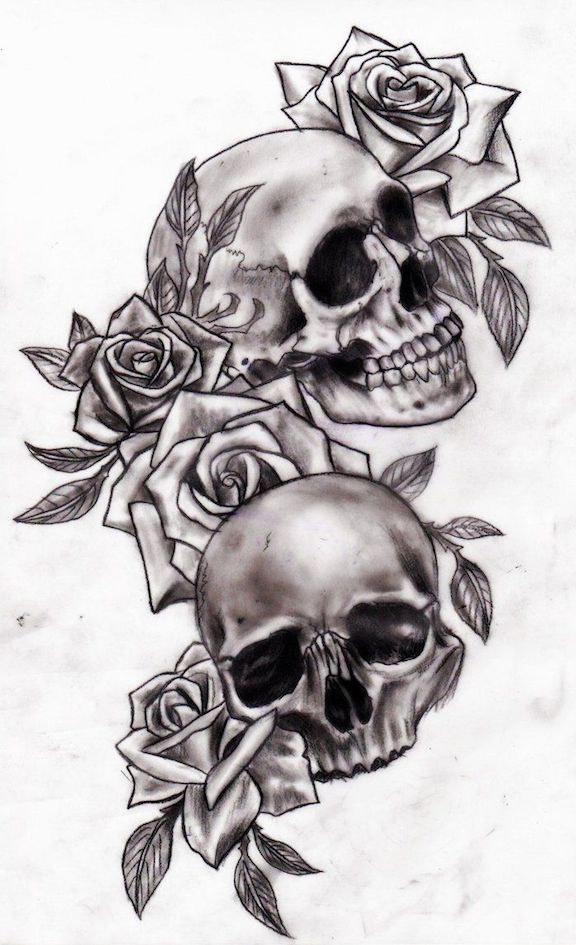 Skull Tattoo Drawings at PaintingValley.com | Explore collection of ...