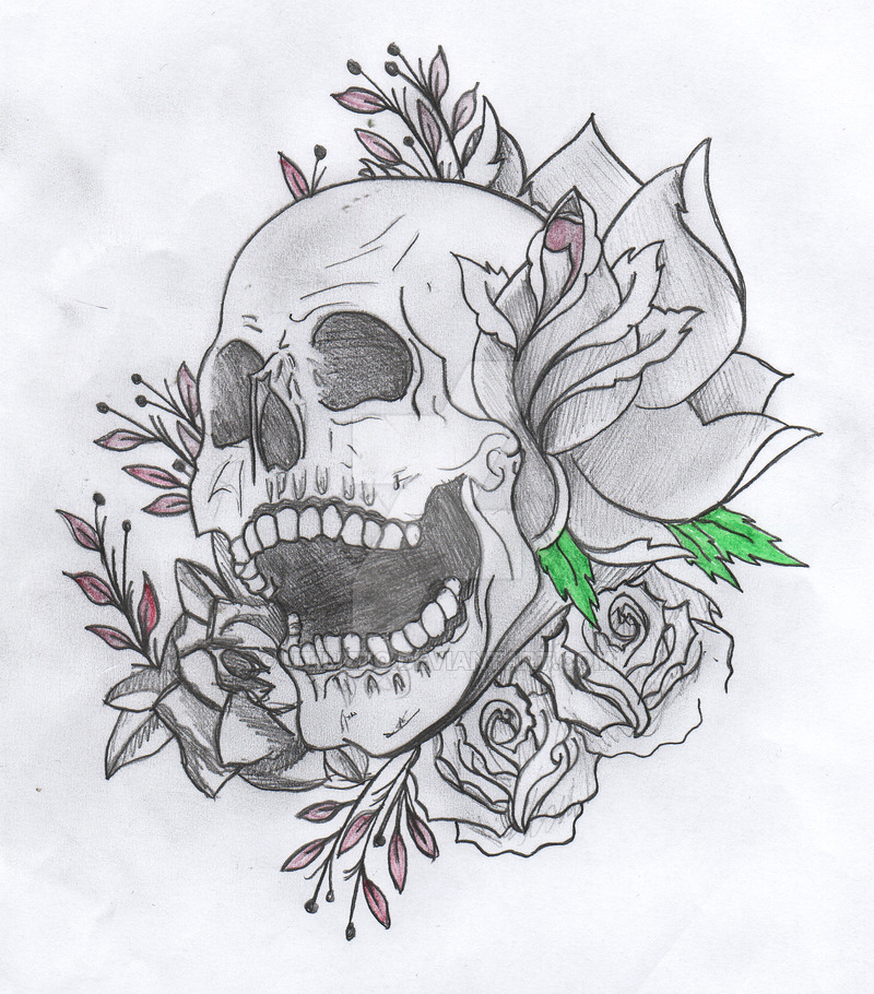 800x910 Skull Tattoo Drawing - Skull Tattoo Drawings