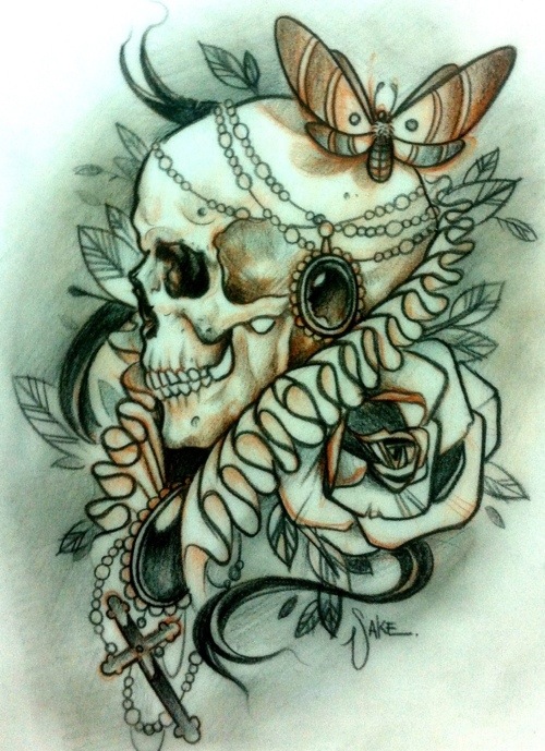 500x689 Skull Tattoo Sketches - Skull Tattoo Drawings