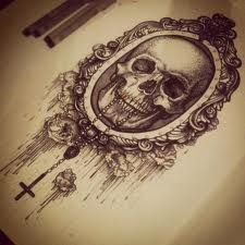 225x225 tattoo art drawings for girls tattoo flash skull tattoo - Skull Tattoo Drawings