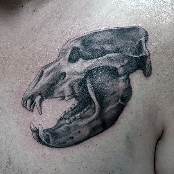599x599 Bear Skull Tattoo Designs For Men - Skull Tattoo Drawings