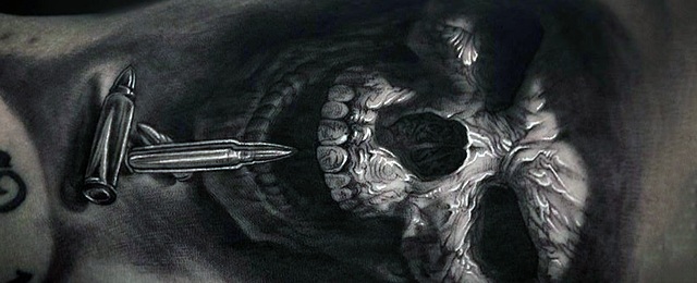 640x260 Unique Skull Tattoos For Men - Skull Tattoo Drawings