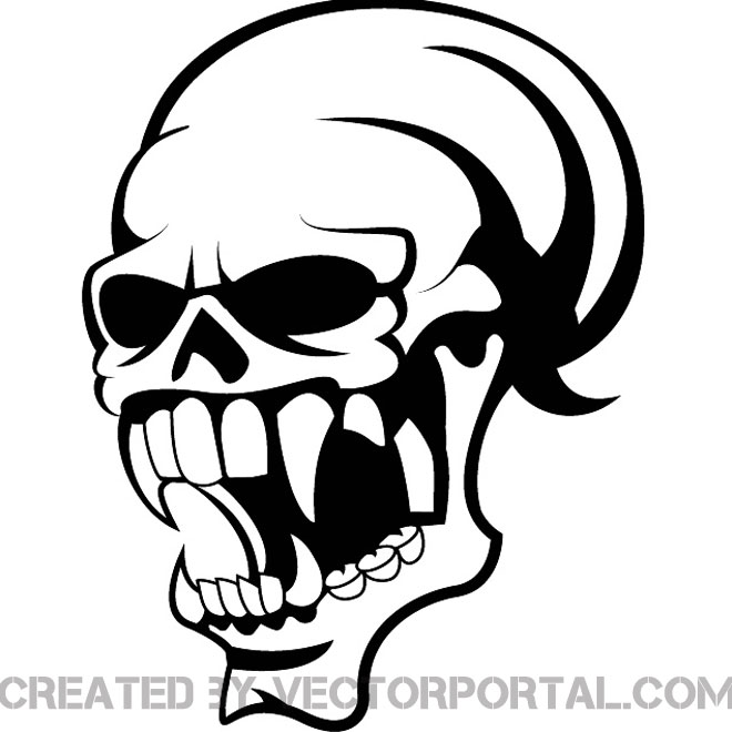 660x660 skull with scary teeth vector image - Skull Teeth Drawing