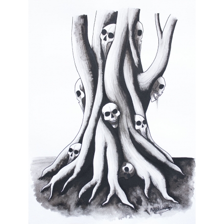 458x458 Skull Tree - Skull Tree Drawing