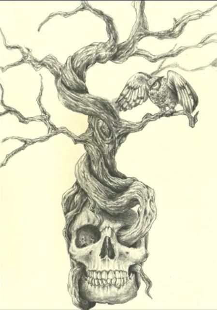 449x640 Skull Tree Trees - Skull Tree Drawing