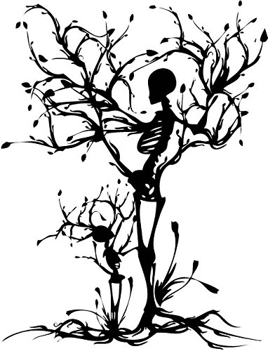 382x500 Yingkai Personality Skull Tree Propose Living Room Vinyl Carving - Skull Tree Drawing