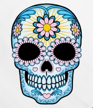 190x222 colorful sugar skull bandana spreadshirt - Skull With Bandana Drawing