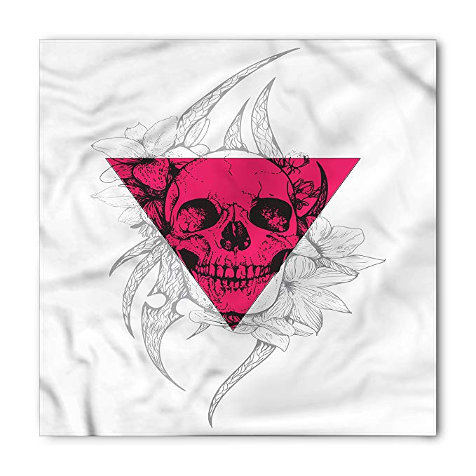 679x679 lunarable skull bandana, floral geometry triangular - Skull With Bandana Drawing