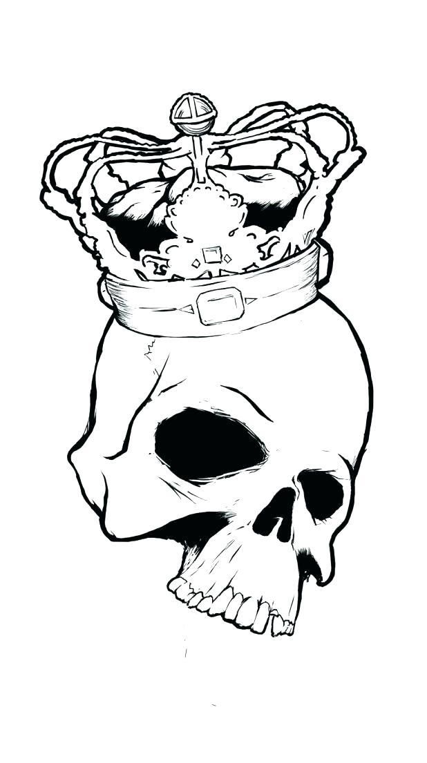618x1105 Crown Drawing Bone For Free Download - Skull With Crown Drawing
