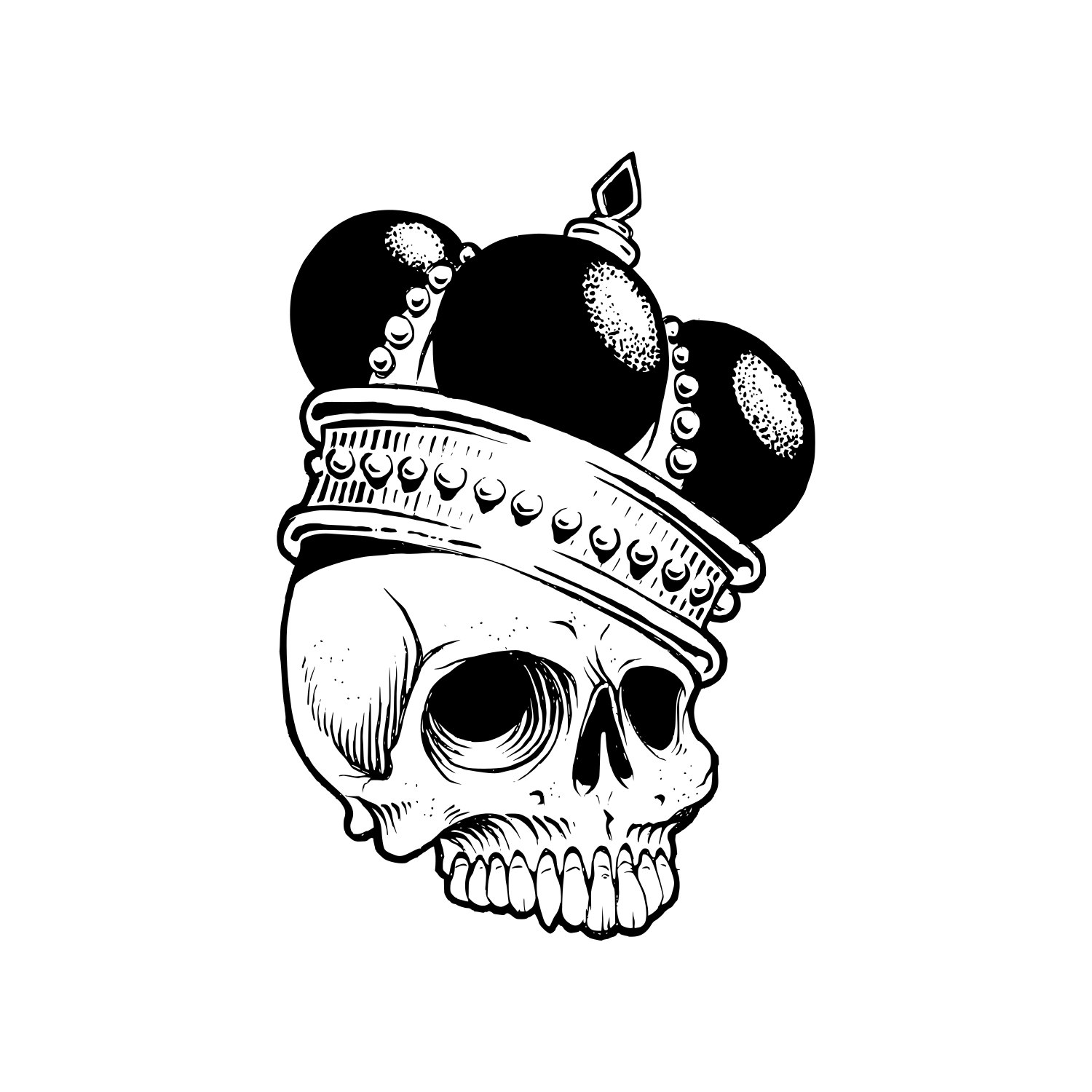 Skull Crown Drawing - Skull With Crown Drawing. 