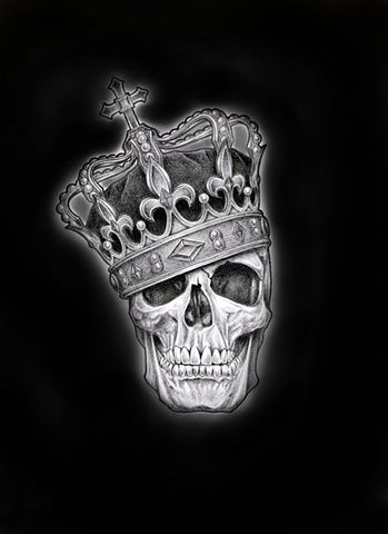 349x480 Top Drawing Of Skull With Crown Images For Tattoos - Skull With Crown Drawing