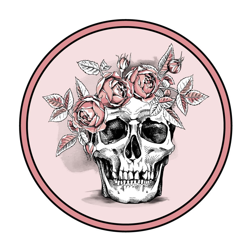 1001x1001 Vintage Skull With Rose Crown - Skull With Crown Drawing