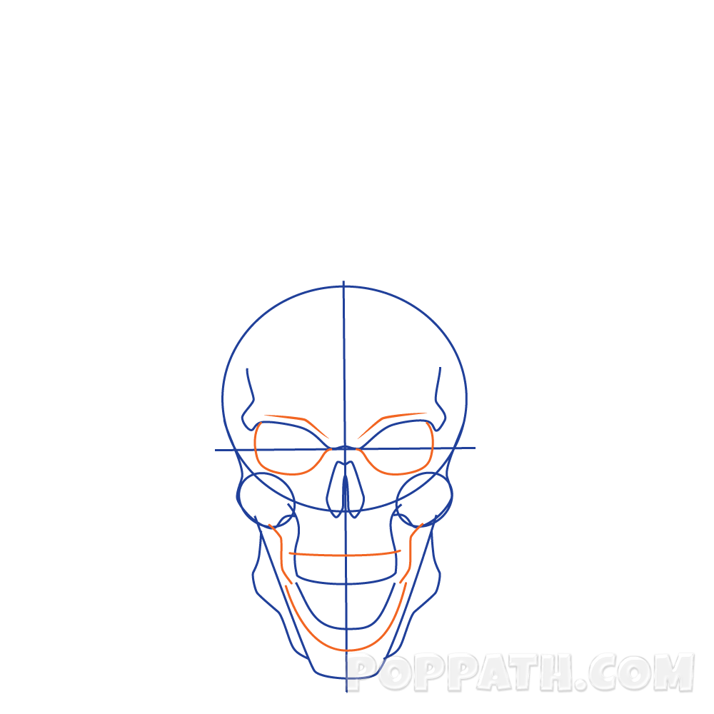 1000x1000 How To Draw A Flaming Skull Pop Path - Skull With Flames Drawing