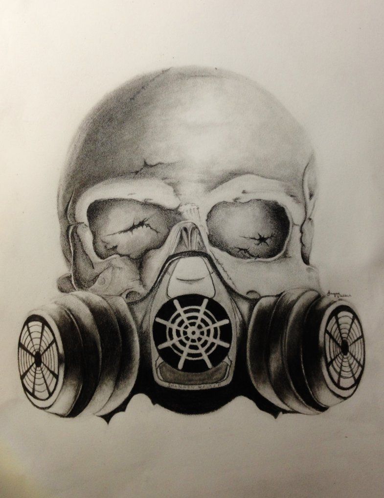 Skull With Gas Mask Drawing at Explore collection