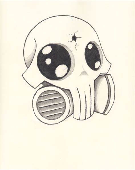 kid with gas mask drawing