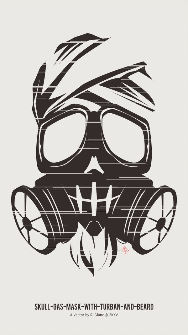 600x1067 skull gas mask with turban and beard - Skull With Gas Mask Drawing