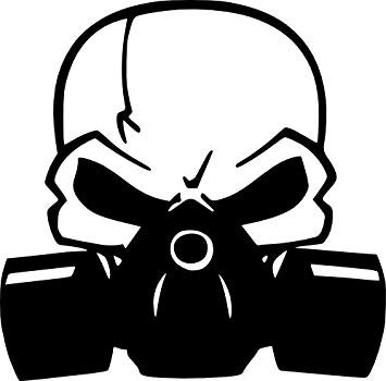 355x350 skull head with gas mask graffiti funny symbol funny bumper - Skull With Gas Mask Drawing