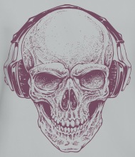 190x221 Sketch Skull Headphones Music Vector Illustration - Skull With Headphones Drawing