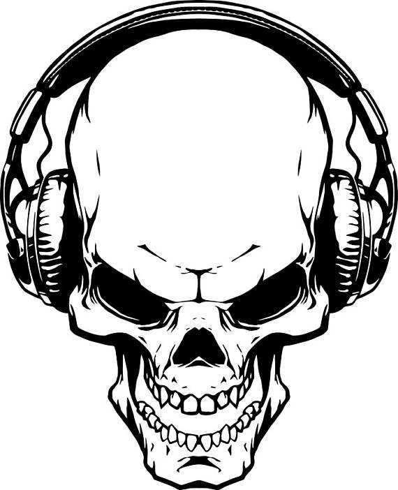 Skull With Headphones Drawing At Explore Collection Of Skull With 