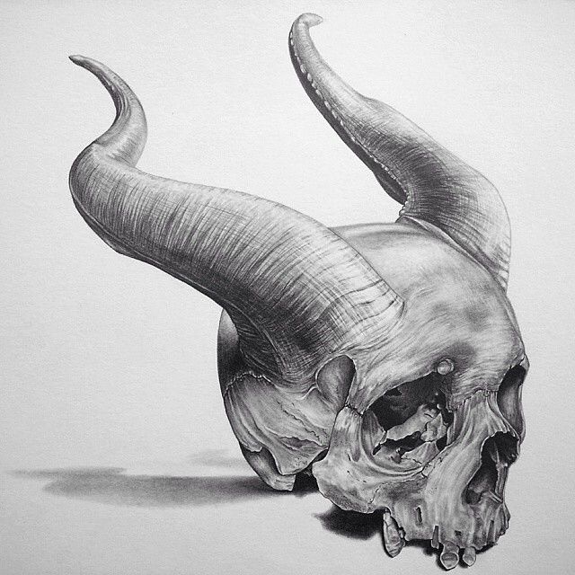 640x640 Instagram Post - Skull With Horns Drawing