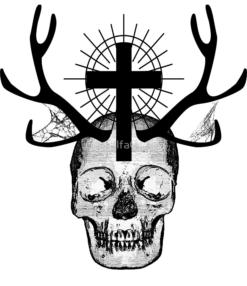 866x1000 skull horns negro - Skull With Horns Drawing