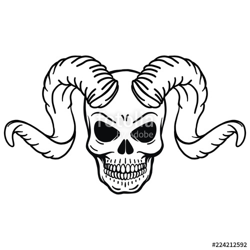 Skull With Horns Drawing at Explore collection of