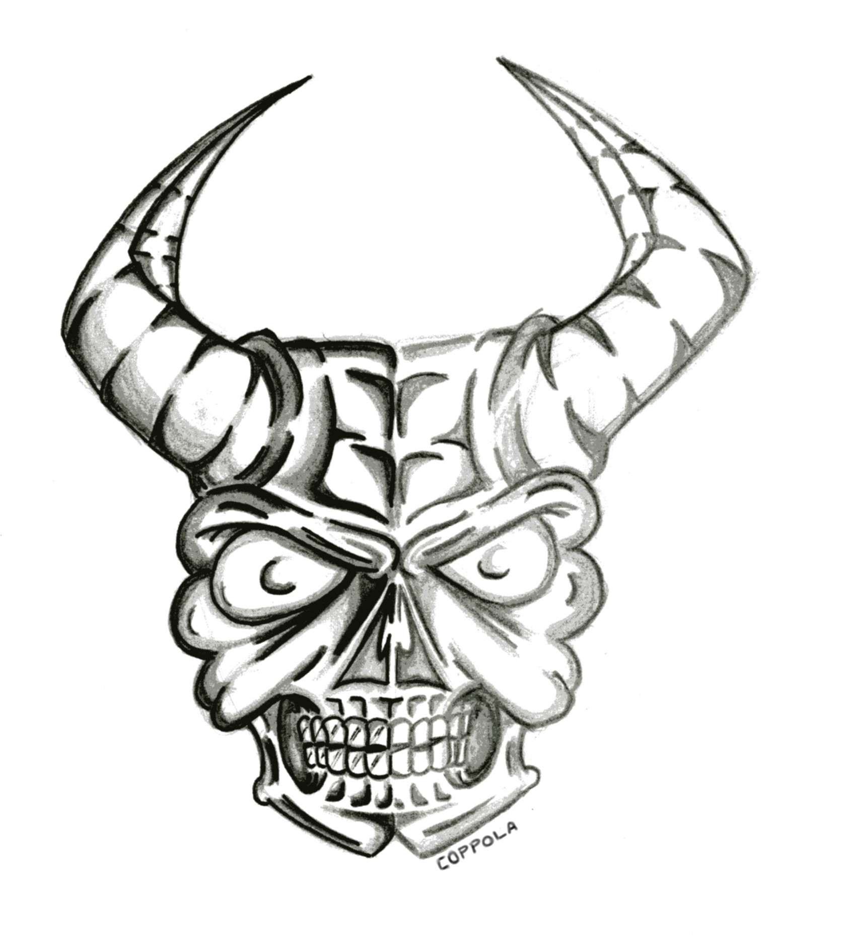 Skull With Horns Drawing at Explore collection of