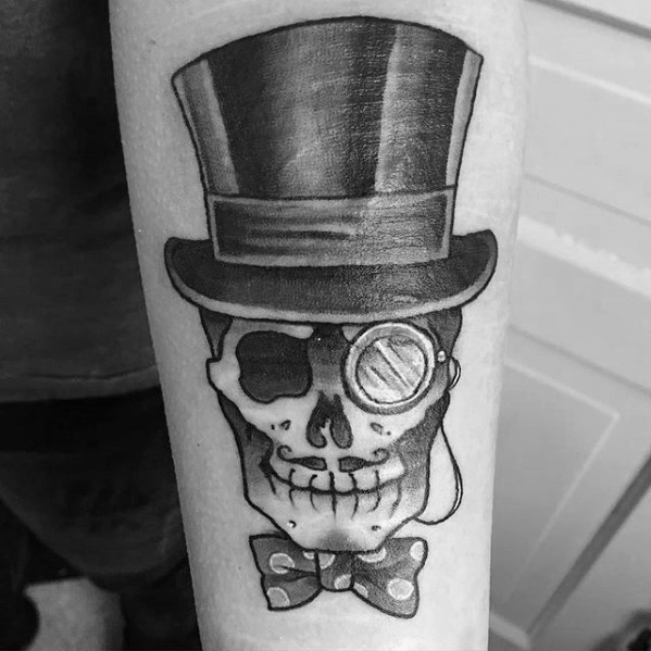 Skull With Top Hat Drawing